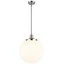 Beacon 14" Wide Polished Nickel Pendant Light w/ White Glass