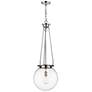 Beacon 14" Wide Polished Nickel Pendant With Clear Glass Shade