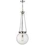 Beacon 14" Wide Polished Nickel Pendant With Seedy Glass Shade