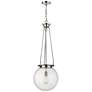 Beacon 14" Wide Polished Nickel Pendant With Seedy Glass Shade
