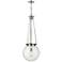 Beacon 14" Wide Polished Nickel Pendant With Seedy Glass Shade