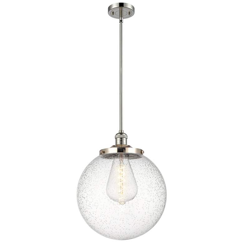 Image 1 Beacon 14" Wide Polished Nickel Pendant With Seedy Shade