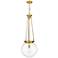 Beacon 14" Wide Satin Gold Pendant With Clear Glass Shade