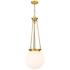 Beacon 14" Wide Satin Gold Pendant With Matte White Glass Shade