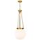 Beacon 14" Wide Satin Gold Pendant With Matte White Glass Shade