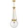 Beacon 14" Wide Satin Gold Pendant With Seedy Glass Shade