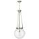 Beacon 14" Wide Satin Nickel Pendant With Seedy Glass Shade