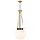 Beacon 14"W Brushed Brass Pendant Light w/ Matte White Glass
