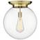 Beacon 15.75" Wide Antique Brass Flush Mount With Clear Glass Shade