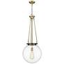 Beacon 15.75" Wide Antique Brass Pendant With Clear Glass Shade