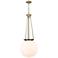 Beacon 15.75" Wide Antique Brass Pendant With Matte White Glass Shade