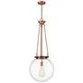 Beacon 15.75" Wide Antique Copper Pendant With Clear Glass Shade