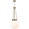 Beacon 15.75" Wide Brushed Brass Pendant With Matte White Glass Shade