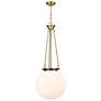Beacon 15.75" Wide Brushed Brass Pendant With Matte White Glass Shade