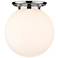 Beacon 15.75" Wide Polished Chrome Flush Mount With Matte White Glass