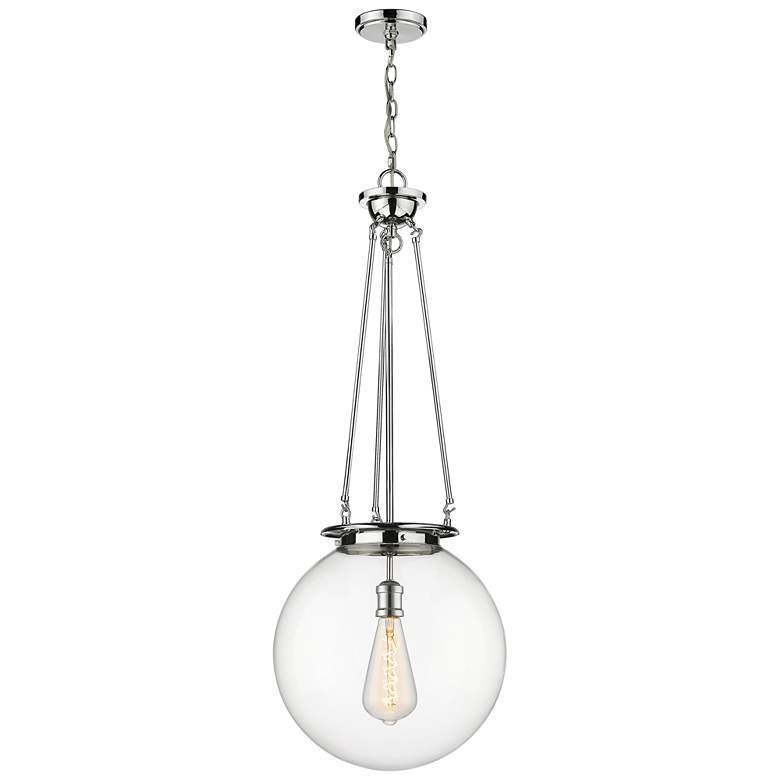 Image 1 Beacon 15.75 inch Wide Polished Chrome Pendant With Clear Glass Shade