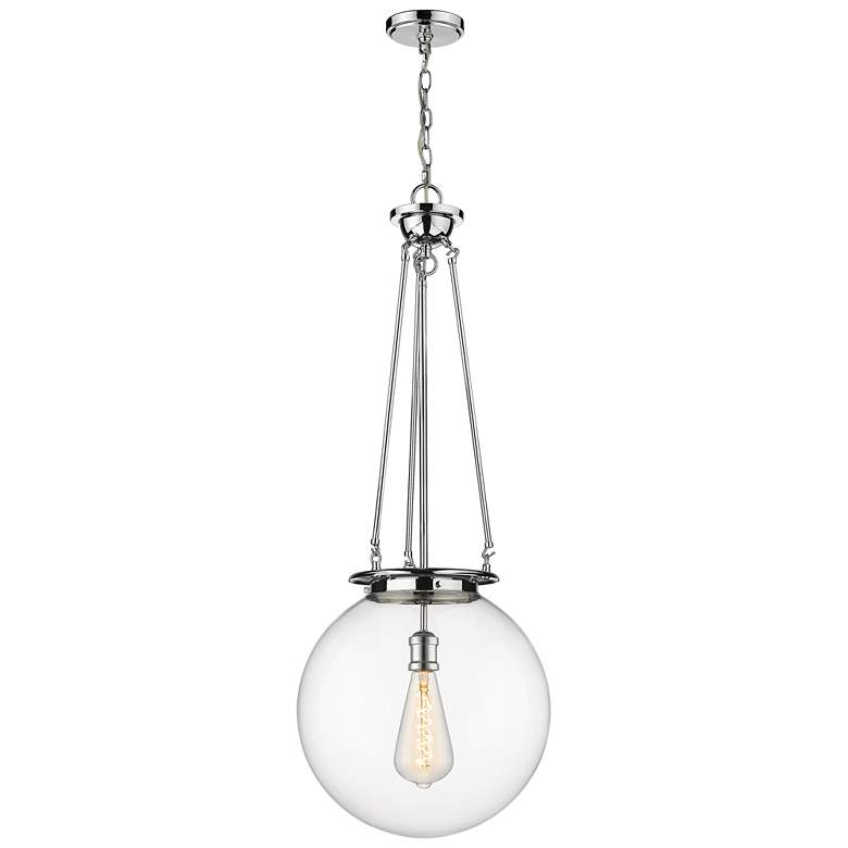 Image 1 Beacon 15.75" Wide Polished Chrome Pendant With Clear Glass Shade