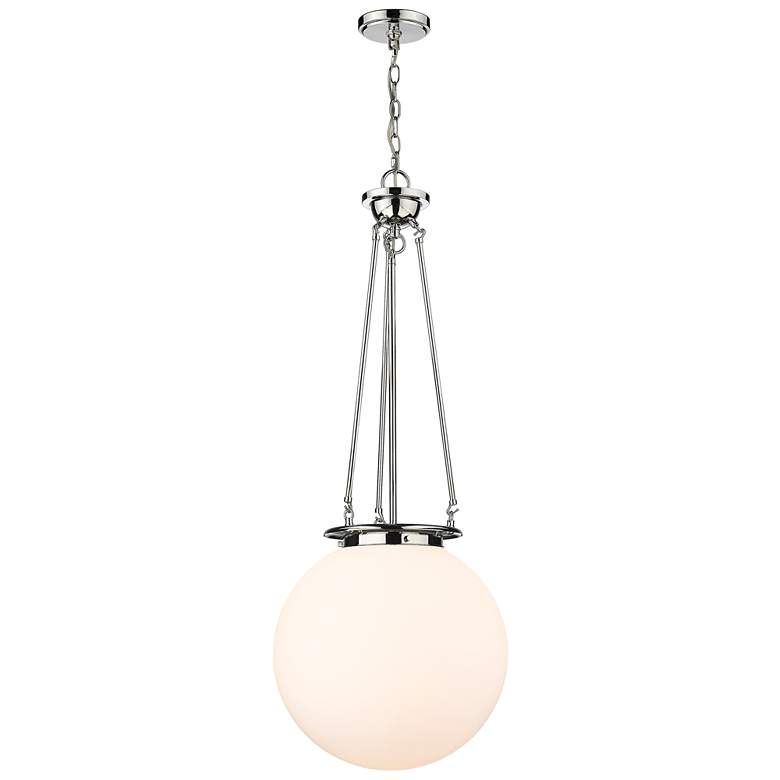 Image 1 Beacon 15.75 inch Wide Polished Chrome Pendant With Matte White Glass Shad