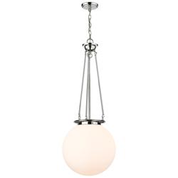 Beacon 15.75" Wide Polished Chrome Pendant With Matte White Glass Shad