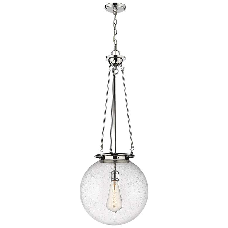 Image 1 Beacon 15.75" Wide Polished Chrome Pendant With Seedy Glass Shade