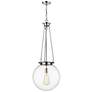 Beacon 15.75" Wide Polished Nickel Pendant With Clear Glass Shade