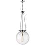 Beacon 15.75" Wide Polished Nickel Pendant With Seedy Glass Shade