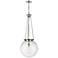Beacon 15.75" Wide Polished Nickel Pendant With Seedy Glass Shade