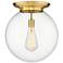 Beacon 15.75" Wide Satin Gold Flush Mount With Clear Glass Shade