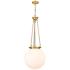 Beacon 15.75" Wide Satin Gold Pendant With Matte White Glass Shade