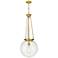 Beacon 15.75" Wide Satin Gold Pendant With Seedy Glass Shade