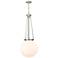 Beacon 15.75" Wide Satin Nickel Pendant With Matte White Glass Shade