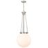 Beacon 15.75" Wide Satin Nickel Pendant With Matte White Glass Shade