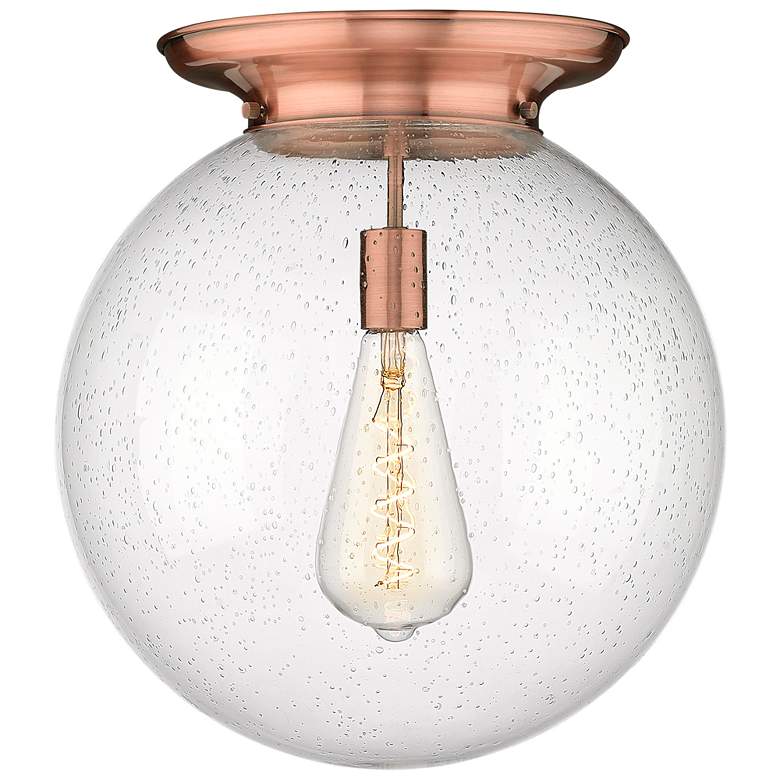 Image 1 Beacon 15 3/4" Wide Antique Copper Globe Ceiling Light