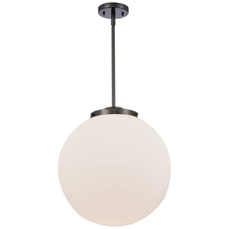 Image 1 Beacon 15 3/4" Wide Matte Black Globe Pendant Light