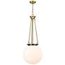 1_Beacon 15 3/4"W Brushed Brass Pendant Light w/ White Glass