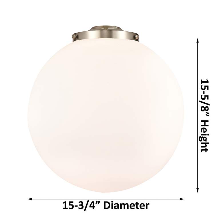 Image 3 Beacon 15 3/4"W Brushed Brass Pendant Light w/ White Glass more views