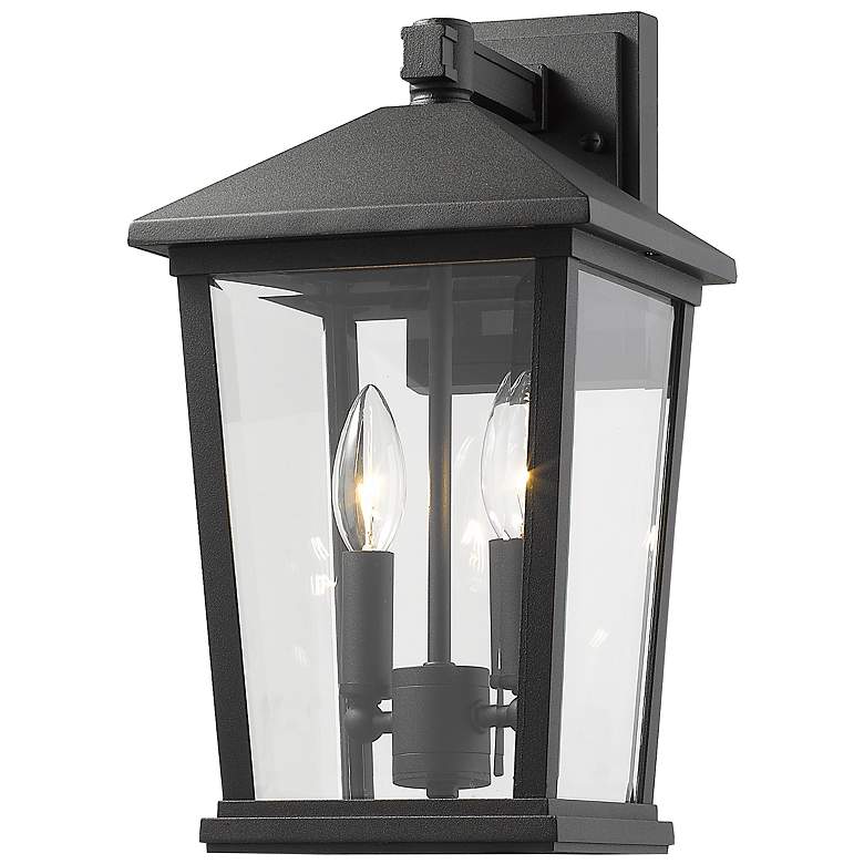 Image 1 Beacon 15" High Black 2-Light Outdoor Wall Light