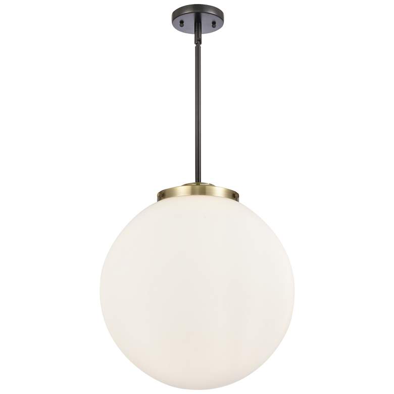 Image 1 Beacon 16" 3-Light Black Antique Brass Pendant w/ Matte White Shade