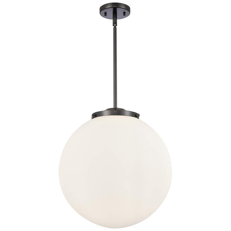 Image 1 Beacon 16" 3-Light Matte Black Pendant w/ Matte White Shade