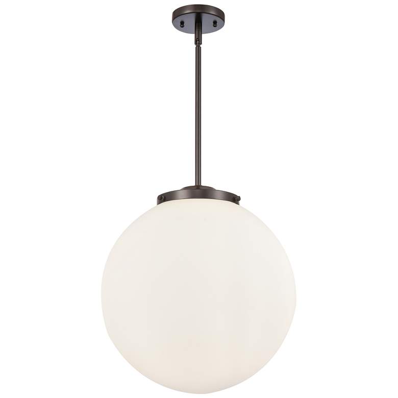 Image 1 Beacon 16" 3-Light Oil Rubbed Bronze Pendant w/ Matte White Shade