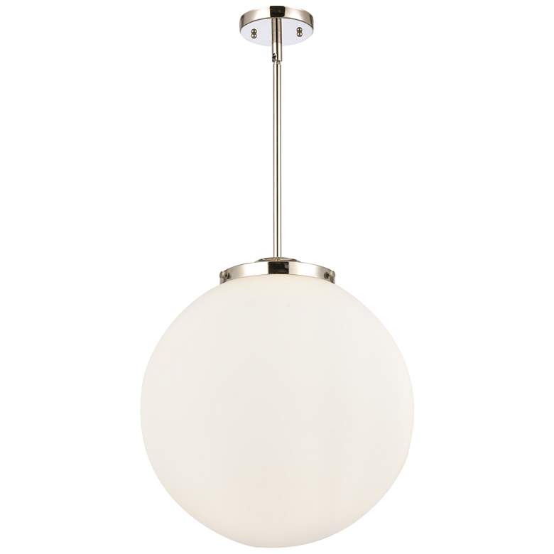 Image 1 Beacon 16" 3-Light Polished Nickel Pendant w/ Matte White Shade