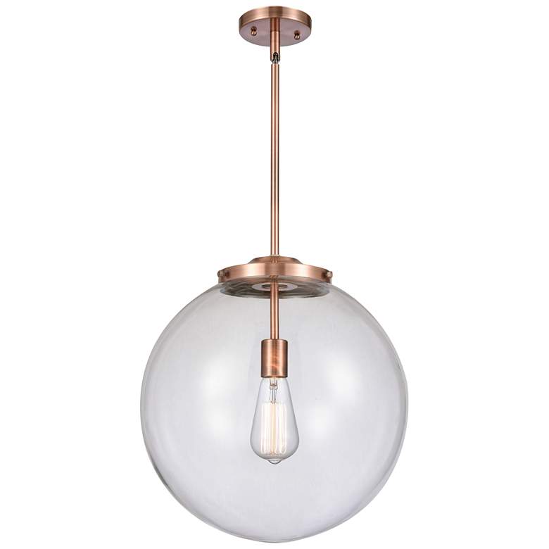 Image 1 Beacon 16" Antique Copper Pendant w/ Clear Shade