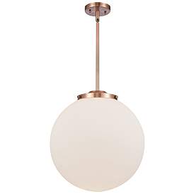 Image1 of Beacon 16" Antique Copper Pendant w/ Matte White Shade