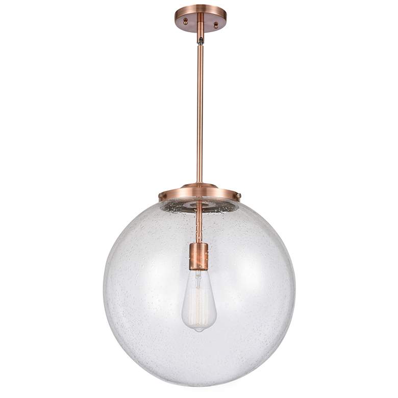 Image 1 Beacon 16" Antique Copper Pendant w/ Seedy Shade