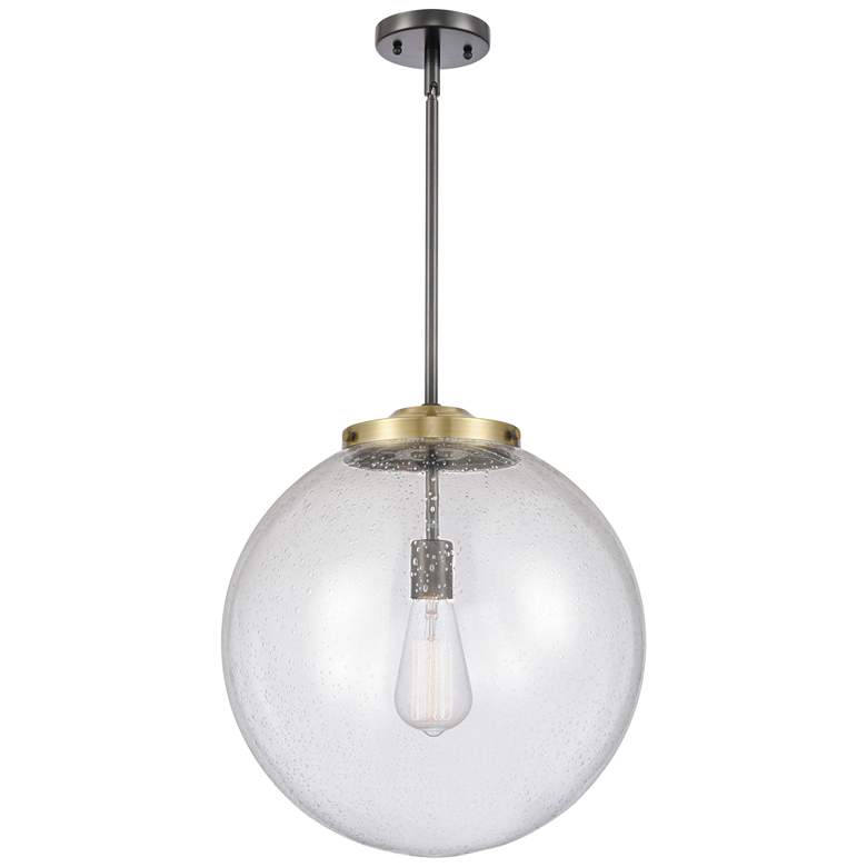 Image 1 Beacon 16" Black Antique Brass Pendant w/ Seedy Shade