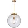 Beacon 16" Brushed Brass Pendant w/ Clear Shade