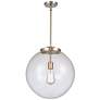 Beacon 16" Brushed Satin Nickel Pendant w/ Clear Shade