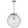 Beacon 16" Brushed Satin Nickel Pendant w/ Clear Shade