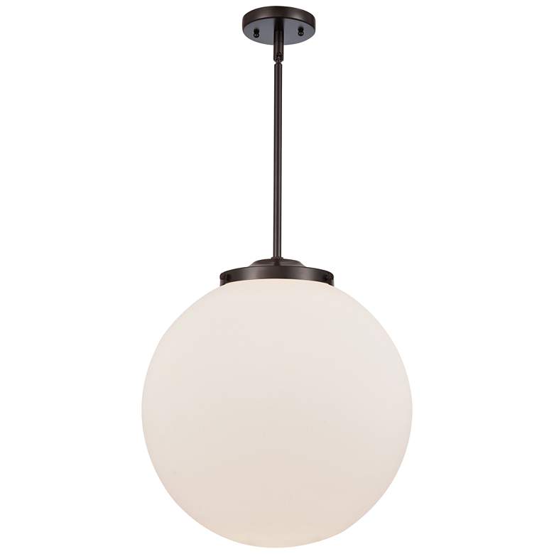 Image 1 Beacon 16" Oil Rubbed Bronze Pendant w/ Matte White Shade