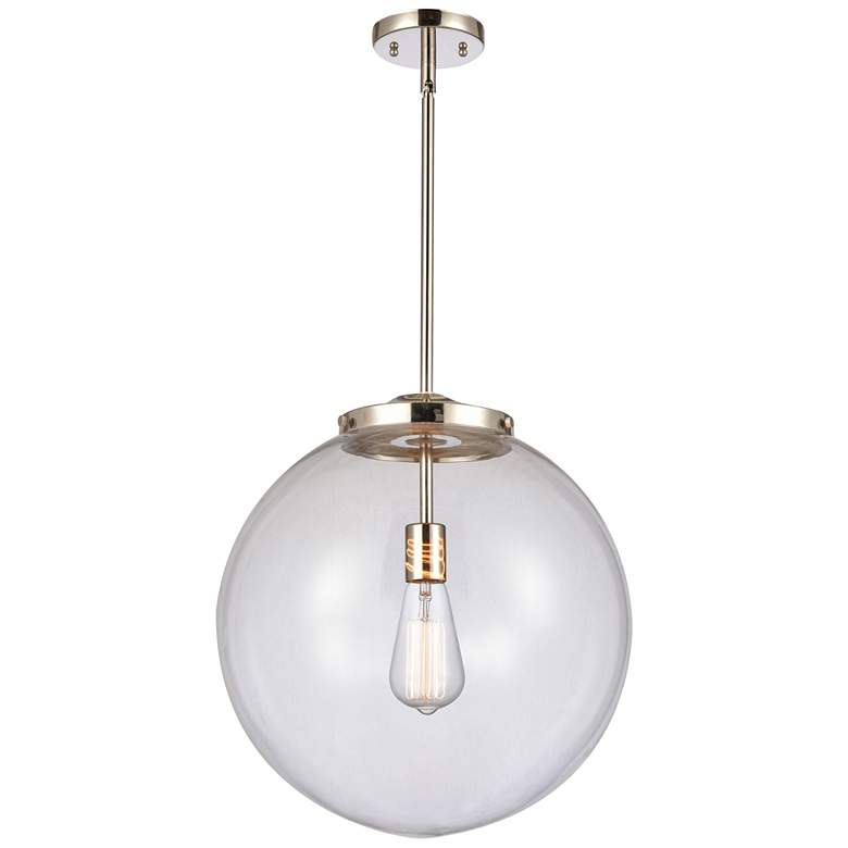 Image 1 Beacon 16" Polished Nickel Pendant w/ Clear Shade